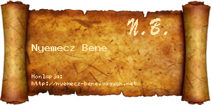Nyemecz Bene névjegykártya